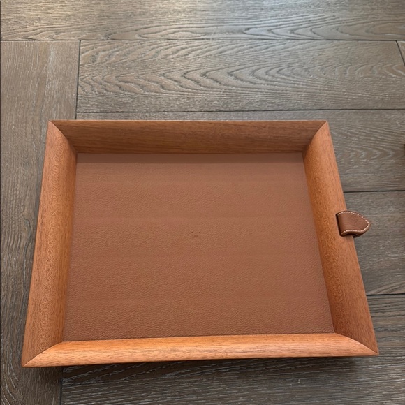 Hermès Leather and Wood Tray - Picture 1 of 5